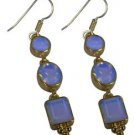 Riyo Purple Gold Plated Fire Opal CZ Earring glossy handmade jewellery supplies