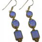 Riyo Purple Gold Plated Fire Opal CZ Earring glossy handmade jewellery supplies