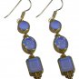 Riyo Purple Gold Plated Fire Opal CZ Earring glossy handmade jewellery supplies