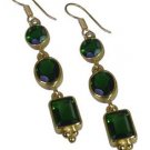 Riyo Green Gold Plated Emerald CZ Earring flamboyant handmade jewellery shop GPE