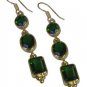 Riyo Green Gold Plated Emerald CZ Earring flamboyant handmade jewellery shop GPE