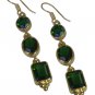 Riyo Green Gold Plated Emerald CZ Earring flamboyant handmade jewellery shop GPE
