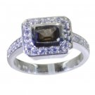 Riyo Brown 925 sterling silver Smoky Quartz  Ring luscious gemstone jewelry supp
