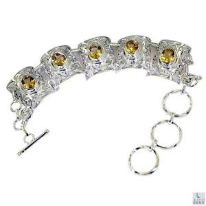 Riyo Citrine 925e Jewelry List Fine Silver Bracelet L 7.5in Sbracit-14013