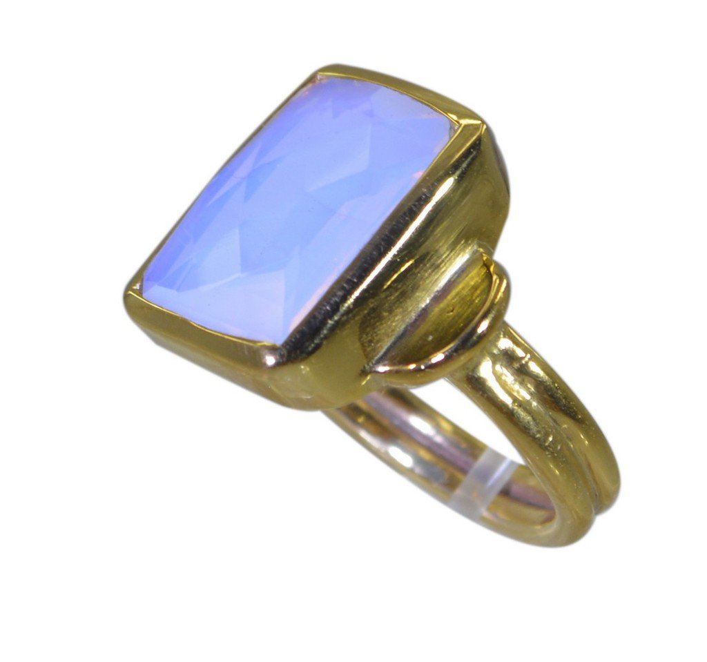 Riyo Purple Gold Plated Fire Opal CZ Ring arresting handmade handcrafted jewelry