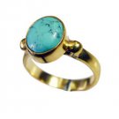 Riyo Turquoise 18-Kt Gold Plating Gimmal Ring Sz 7 Gprtur7-82144