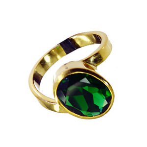 Emerald Cz 18k Gold Plated Classic Day Rings