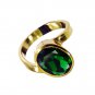 Emerald Cz 18k Gold Plated Classic Day Rings
