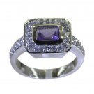 Riyo Purple 925 sterling silver Amethyst Ring statuesque natural gemstone jewell