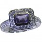 Riyo Purple 925 sterling silver Amethyst Ring statuesque natural gemstone jewell