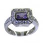 Riyo Purple 925 sterling silver Amethyst Ring statuesque natural gemstone jewell