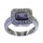 Riyo Purple 925 sterling silver Amethyst Ring statuesque natural gemstone jewell