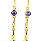 Riyogems Pearl Emerald Cz Gold Plated Designs Fashion Earrings L 1.5in Gpemul-52