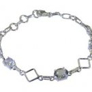Riyo Green 925 sterling silver Green Amethyst Bracelet magnetic handmade jewelry