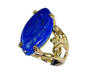 Riyo Lapis Lazuli 18-Kt Gold Plated Eternity Ring Sz 5 Gprlla5-44048