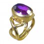 Riyo Multi Gold Plated Dichroic Glass Ring statuesque handmade celtic jewellery