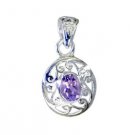 Riyo Amethyst Silver Jewelry Artists Fleur De Lis Pendant L 1.2in Spame-2072