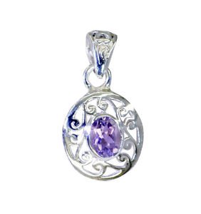 Riyo Amethyst Silver Jewelry Artists Fleur De Lis Pendant L 1.2in Spame-2072