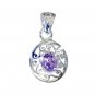 Riyo Amethyst Silver Jewelry Artists Fleur De Lis Pendant L 1.2in Spame-2072