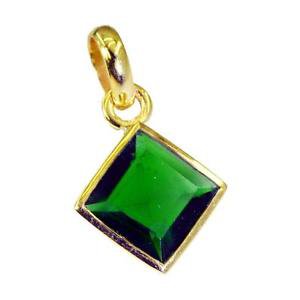 Riyogems Green Emerald Cz 18.Kt Gold Plating Ball Pendant L 1in Gppemcz-96019