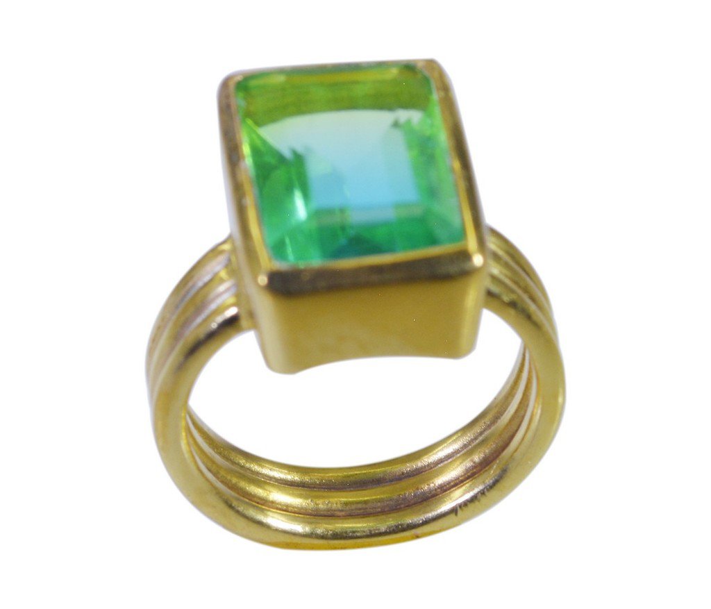 Riyo Multi Gold Plated Dichroic Glass Ring lovesome handcrafted gemstone jewelry