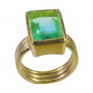Riyo Multi Gold Plated Dichroic Glass Ring lovesome handcrafted gemstone jewelry