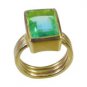 Riyo Multi Gold Plated Dichroic Glass Ring lovesome handcrafted gemstone jewelry