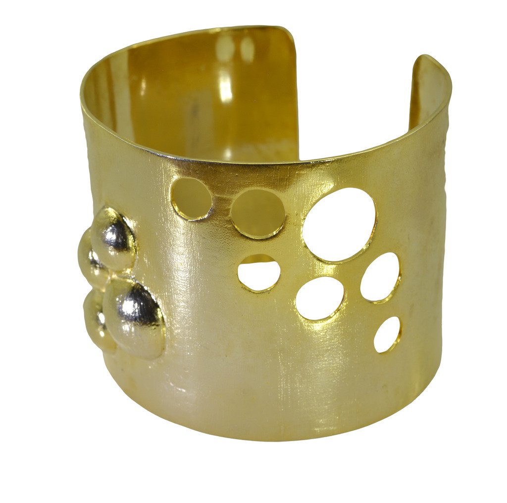 Riyo A Plain  18kt Gold Plated Sleek Bangle W 2in Gppban-120008