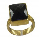 Riyo Black Gold Plated Black Oynx Ring classy gemstone costume jewelry GPRBON70-
