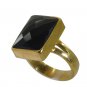 Riyo Black Gold Plated Black Oynx Ring classy gemstone costume jewelry GPRBON70-