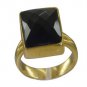 Riyo Black Gold Plated Black Oynx Ring classy gemstone costume jewelry GPRBON70-