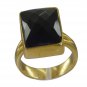 Riyo Black Gold Plated Black Oynx Ring classy gemstone costume jewelry GPRBON70-