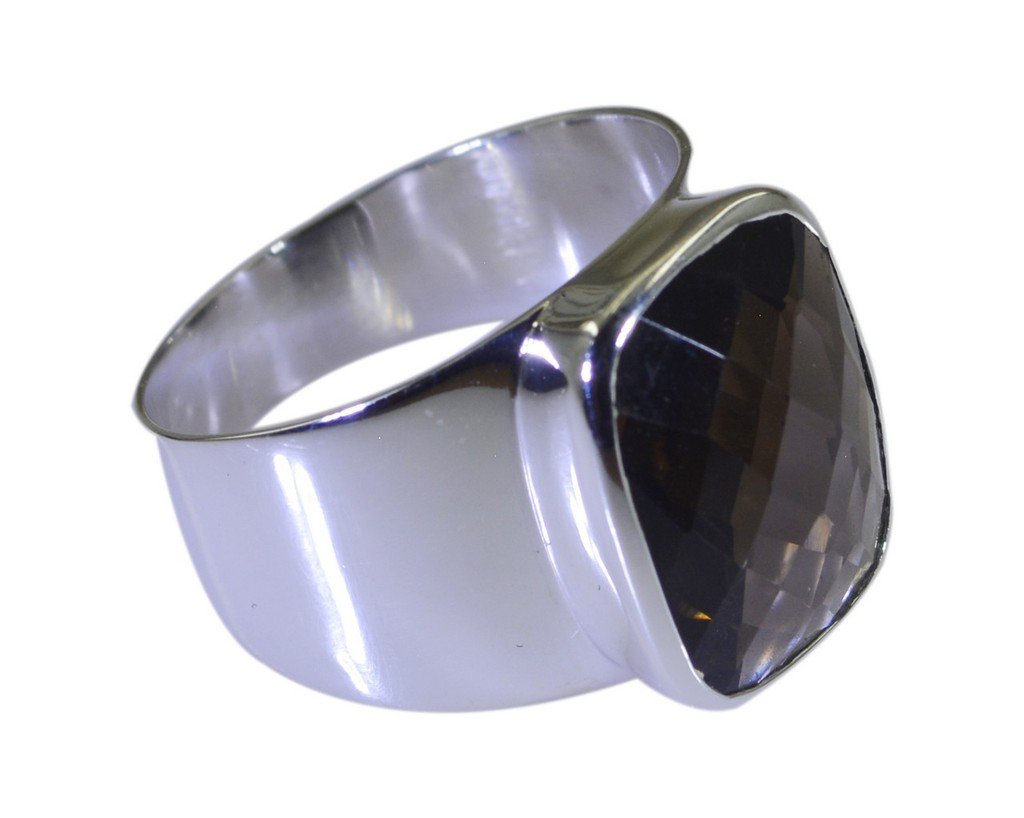 Riyo Brown 925 sterling silver Smoky Quartz  Ring desirable gemstone jewelry sto