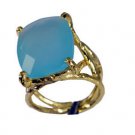 Riyo Blue Chalcedony 18 Ct Gold Plated Nice Ring Sz 7 Gprbch7-8051