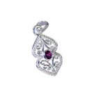 Riyo Garnet Old Silver Jewelry Silver Love Pendant L 1.5in Spgar-26100