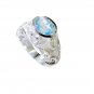 Riyo Blue Topaz Silver Art Jewelry Cameo Ring Sz 6 Srbto6-10093