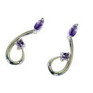 Riyo Amethyst Old Silver Jewellery Silver Earring L 1.3in Seame-2107