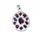 Riyo Garnet Quality Silver Jewelry Bypass Pendants L 1.2in Spgar-26119