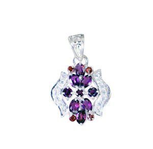 Riyo Garnet Indian Silver Online Tennis Pendants L 1.2in Spgar-26074