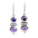 Riyo Amethyst Girls Silver Jewelry Anniversery Earring L 1.5in Seame-2009