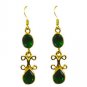Riyogems Green Emerald Cz Copper 18kt Gold Plated Innovative Earring L 2in Gpeem