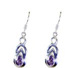 Riyo Amethyst Modern Silver Jewellery Uk Silver Earring Hooks L 1.3in Seame-2101