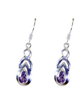 Riyo Amethyst Modern Silver Jewellery Uk Silver Earring Hooks L 1.3in Seame-2101