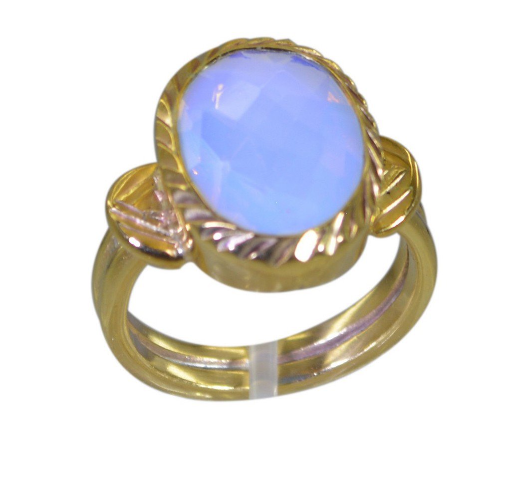 Riyo Purple Gold Plated Fire Opal CZ Ring eye-catching handmade indian jewelry G