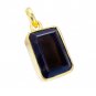 Riyogems Smoky Quartz 18.Kt Gold Plated Simple Pendant L 1.2in Gppsqu-76036