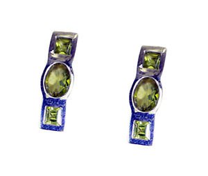 Riyo Peridot Silver Antique Jewellery Celebrity Earring L 1.3in Seper-58066