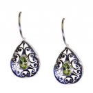 Riyo Peridot Plain Silver Jewellery Dangling Earring L 1.3in Seper-58049