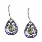 Riyo Peridot Plain Silver Jewellery Dangling Earring L 1.3in Seper-58049