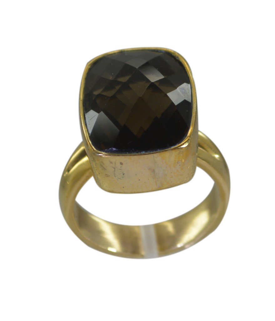 Riyo Brown gold Plated Smoky Quartz  Ring good jewelry store sales GPRSQU70-7610