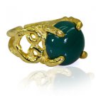 Riyo Green Onyx 18 Kt Y Gold Plating Ecclesiastical Ring Sz 6 Gprgon6-30057